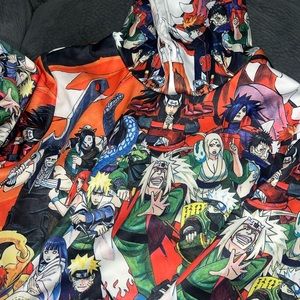 Naruto anime character full lineup graphic print hoodie men’s size L